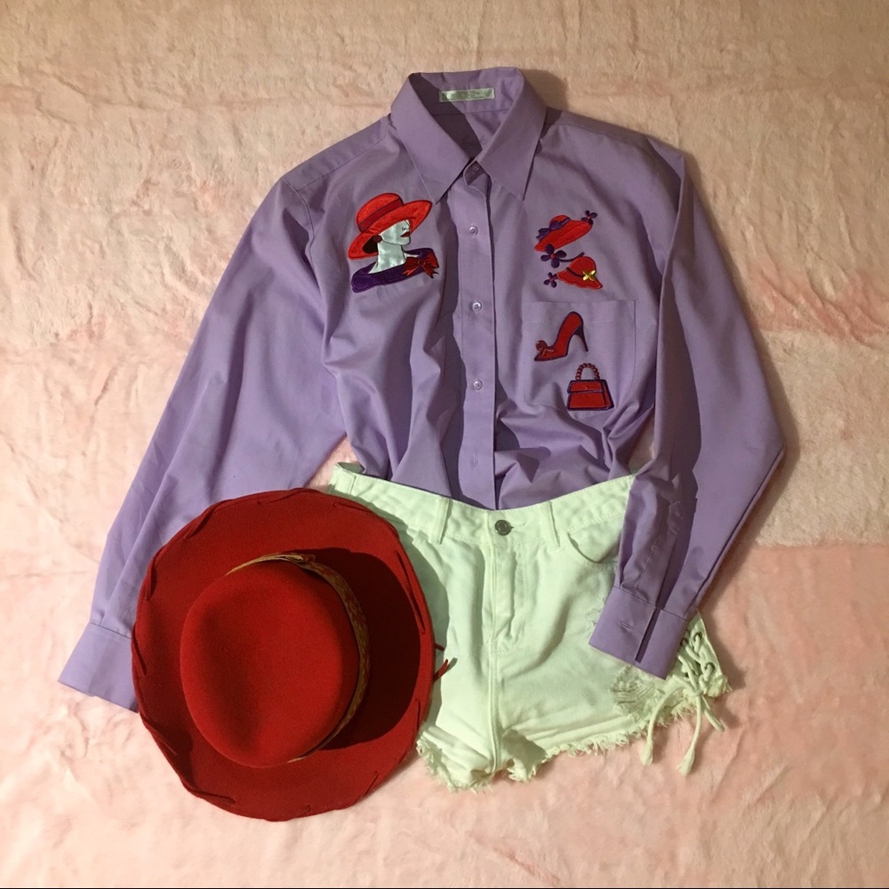 Rare 1990’s Foxcroft lavender button down, size 6